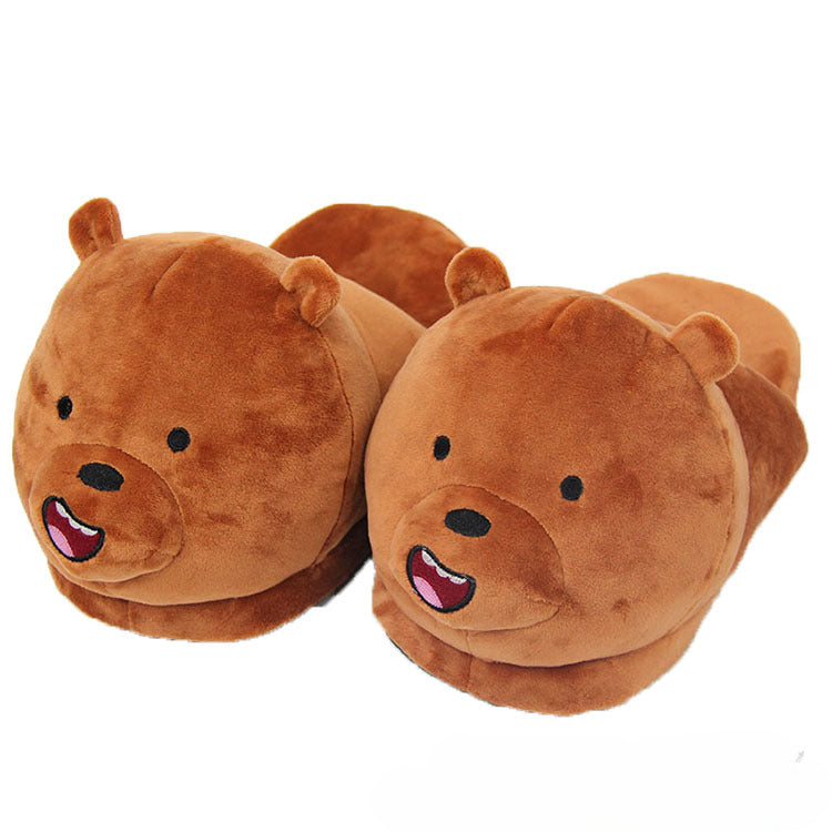 Zapatillas de algodón de algodón de peluche de animales de dibujos animados al por mayor